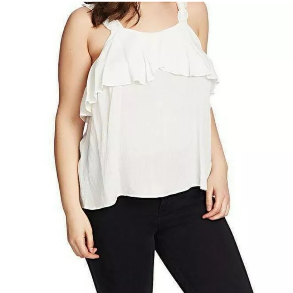 1. State Ruched Strap Ruffle Camisole
